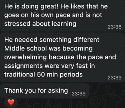 Parent review about progress and teacher communication