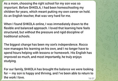 Parent feedback on weekly reports