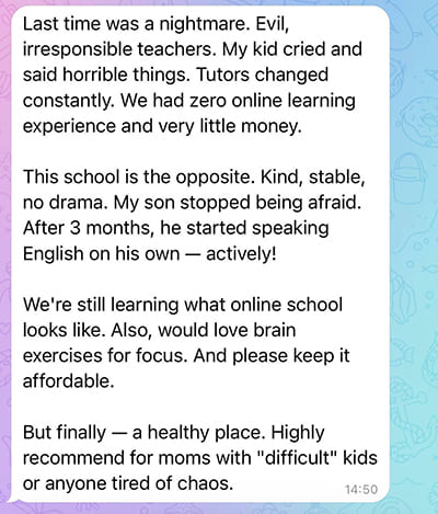 Parent feedback on overall experience